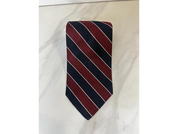 Neiman Marcus Other - Vintage Neiman Marcus classic burgundy/navy diagonal striped/REPP silk necktie